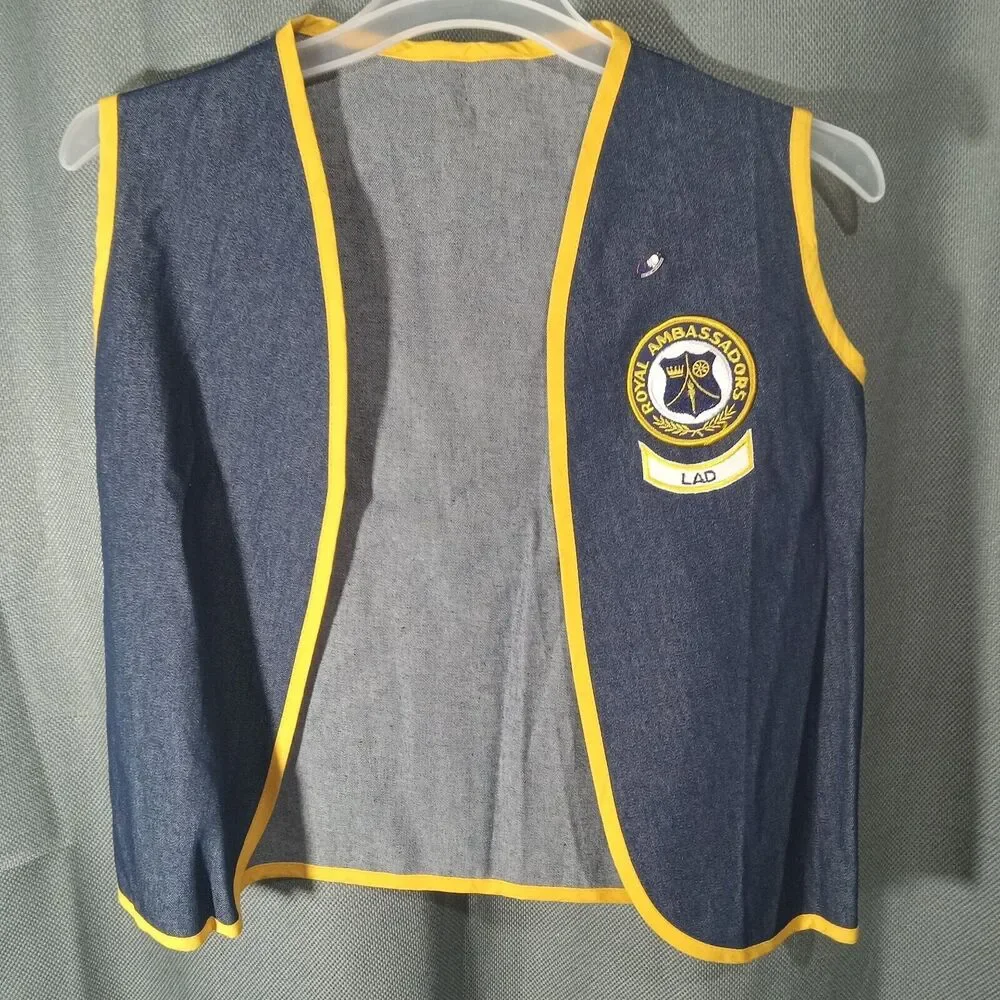 Royal Ambassadors Baptist Boy Scouts Denim Vest Costume Vintage Lad Patch